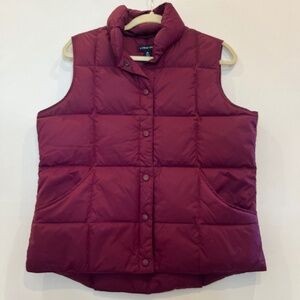 Lands End Down Filled Puffer Vest, Plum Purple size Medium